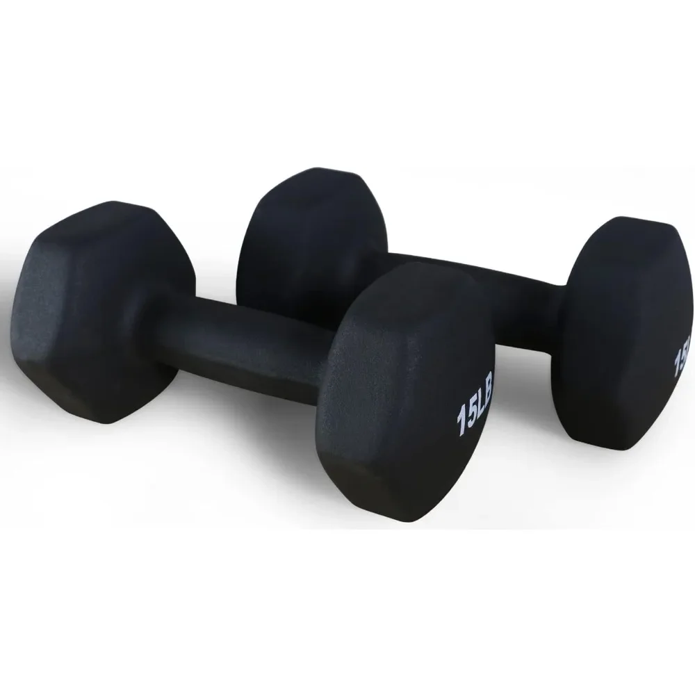 دمبل نيوبرين سداسية، تصميم مضاد للانزلاق ومضاد للدوران، أوزان مرمزة بالألوان للياقة البدنية في صالة الألعاب الرياضية المنزلية #2