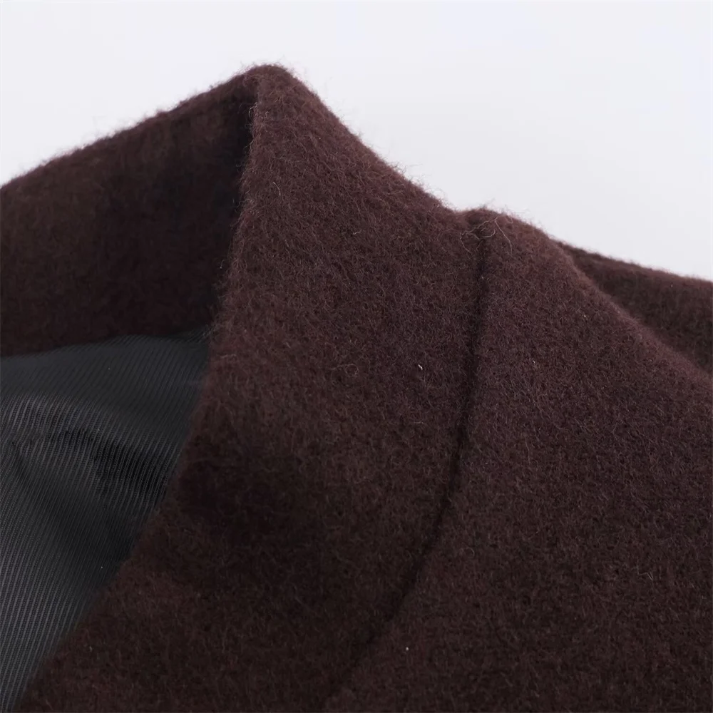 الشتاء الملابس النسائية الجديدة مزاجه الوقوف طوق أنبوب مستقيم سليم صالح حزام طويل معطف سترة #3