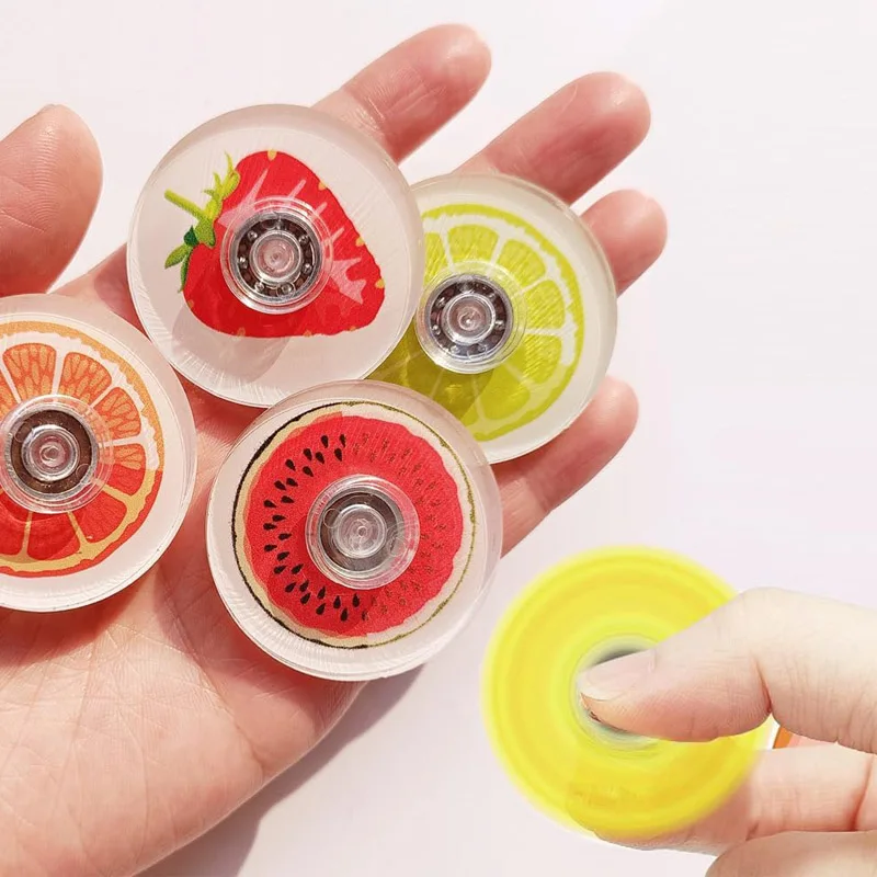 10PCS Fruit Style Small Fidget Spinners Stress Relief Sensory Toys for Kids Party Favors Goodie Bag Stuffers Classroom Prizes