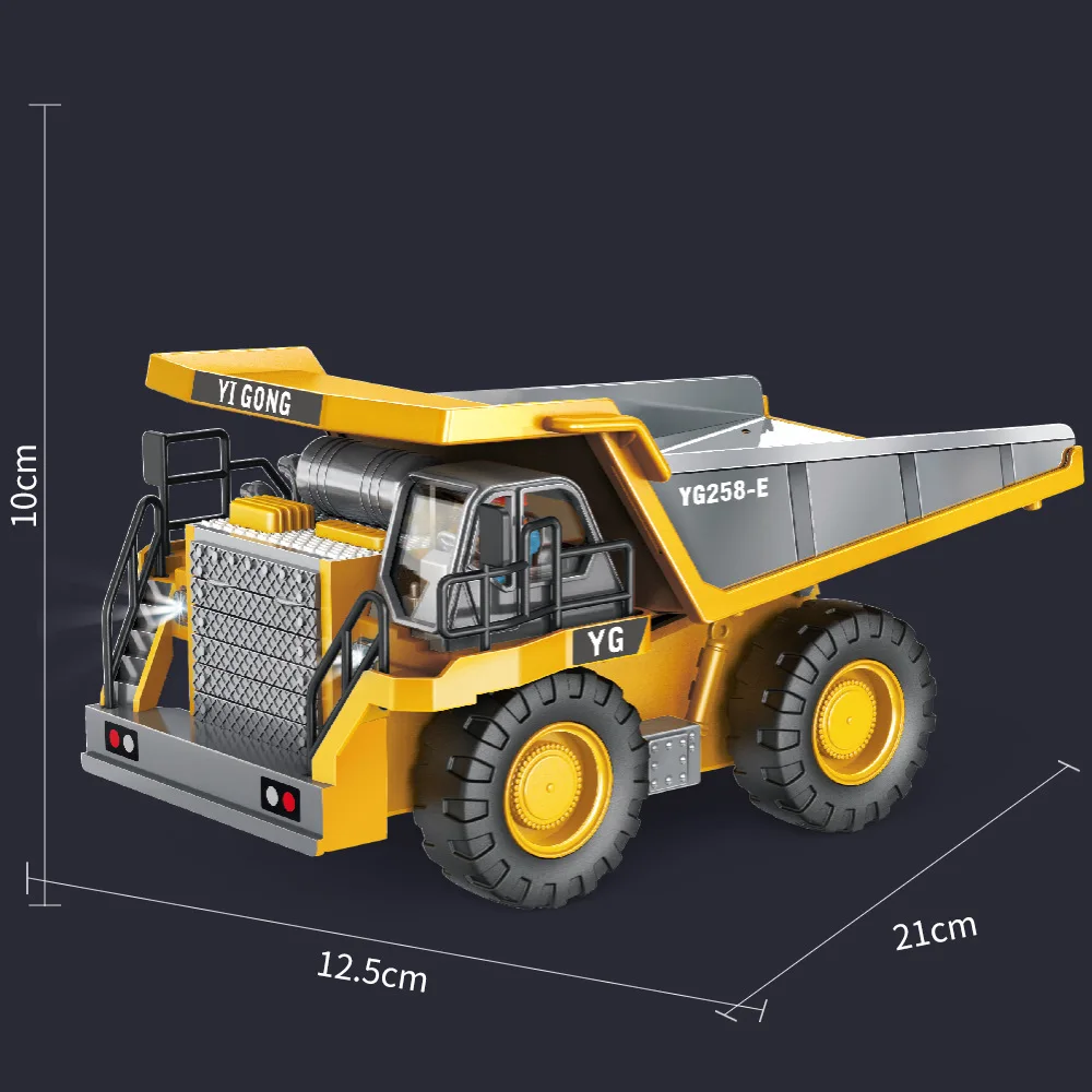 Caminhão RC 1/20 2.4G giratório 680 °   Escavadeira de esteira com controle remoto, escavadeira, caminhões basculantes, controle de rádio, presentes para o dia das crianças