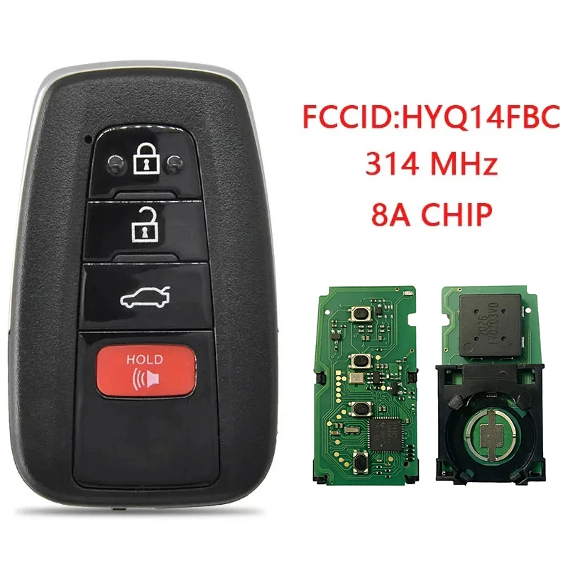 

CN007182 Aftermarket 4 Button Smart Key For Toyota Camry 2018 2019 Remote With 315MHz ASK 8A Chip FCC 14FBC-0351-US HYQ14FBC