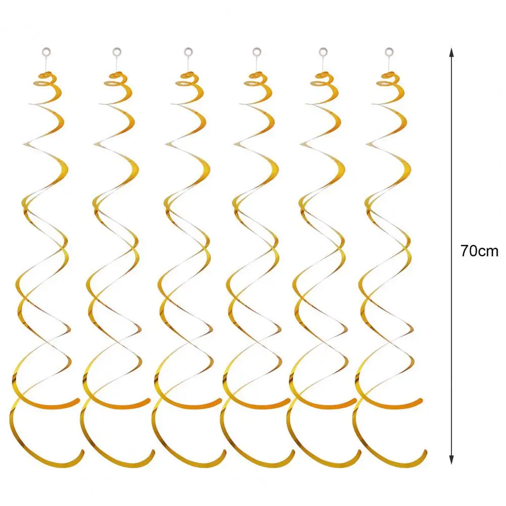 Spiral-Anhänger, Party-Luftschlangen, leicht abziehbare Party-Wirbel, 6 Stück Spiral-Anhänger, Party-Deckenfolie, Wirbel-Dekorationen für Hochzeit