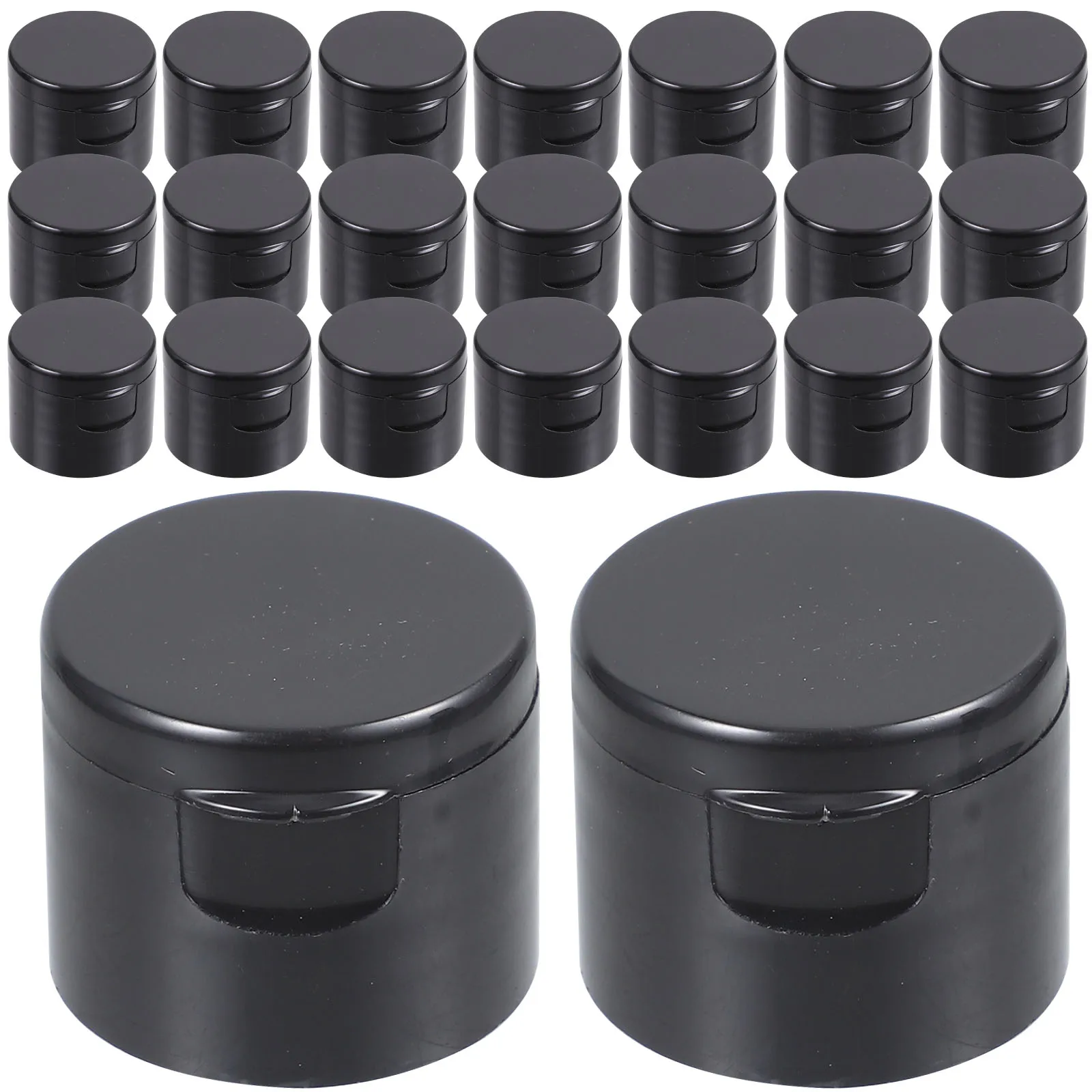 

50pcs Sports Pull Cover Mineral Water Bottle Caps Leak Proof Tops Replacement 28mm Black Camping Hiking Beverages Anti Leakage
