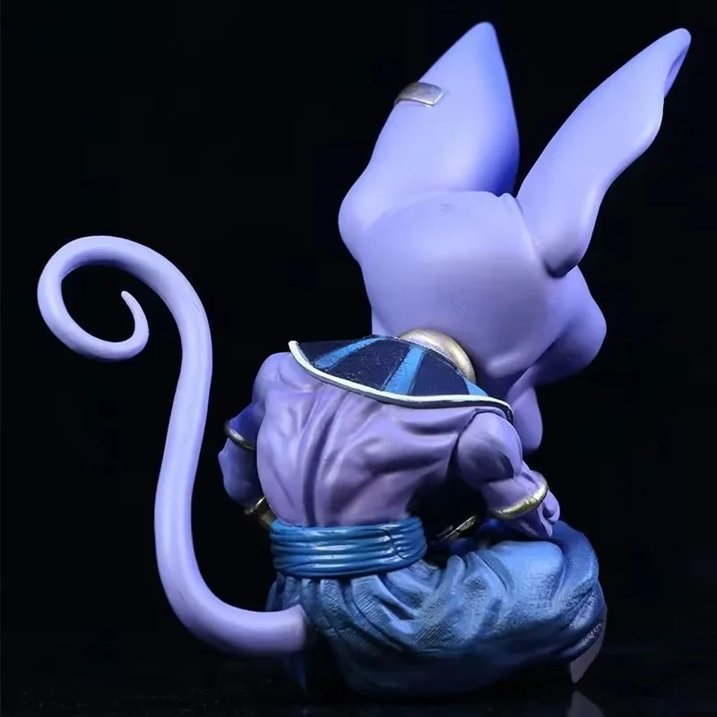 12cm 애니메이션 드래곤 볼 Z Beerus 그림 앉아 자세 슈퍼 파괴의 신 피규어 컬렉션 모델 장난감 어린이 선물 용품