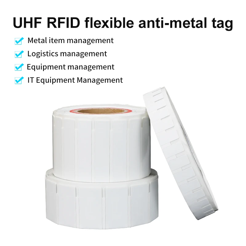 50pcs UHF RFID 860-960Mhz Flexible  Printable Adhesive Sticker for Liquid Surface MR6 Chip Anti-Metal Label