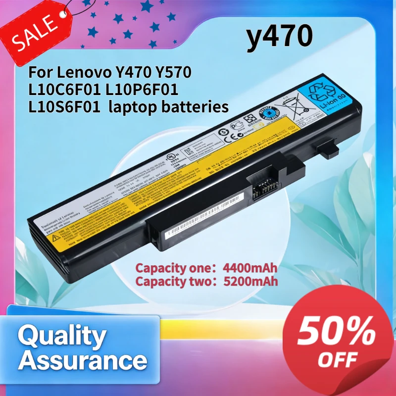 

L10C6F01 L10P6F01 L10S6F01 4400mAh 10.8V Laptop Battery Compatible with Lenovo Y470 Y570 High Quality Replacement Battery