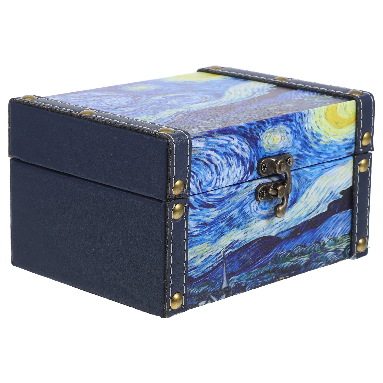 

Картина маслом, деревянный ящик для хранения, большой органайзер для ювелирных изделий, ретро декоративный сундук с сокровищами для дома, деревянная коробка для сбора