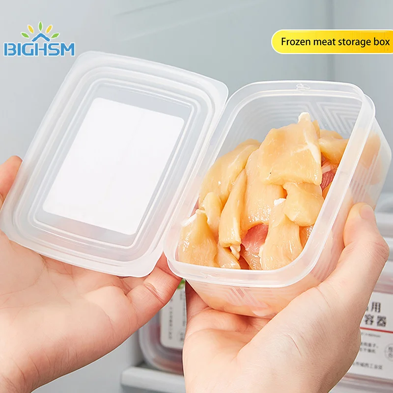 Mini caja de almacenamiento sellada para mantener alimentos frescos, contenedores sellados, organizador de nevera, caja de sellado de congelación de carne de fruta, caja de almacenamiento de cocina