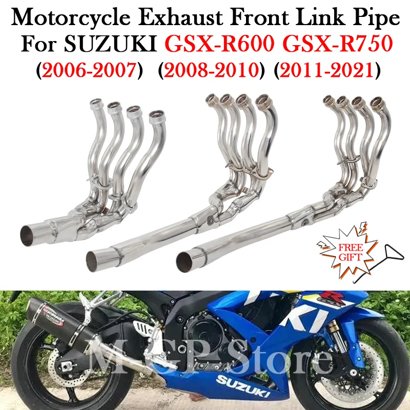 Slip-On For SUZUKI GSX-R600 GSX-R750 2006 - 2021 K6 K7 Motorcycle Exhaust System Modify Escape Moto Escape Moto Front Link Pipe