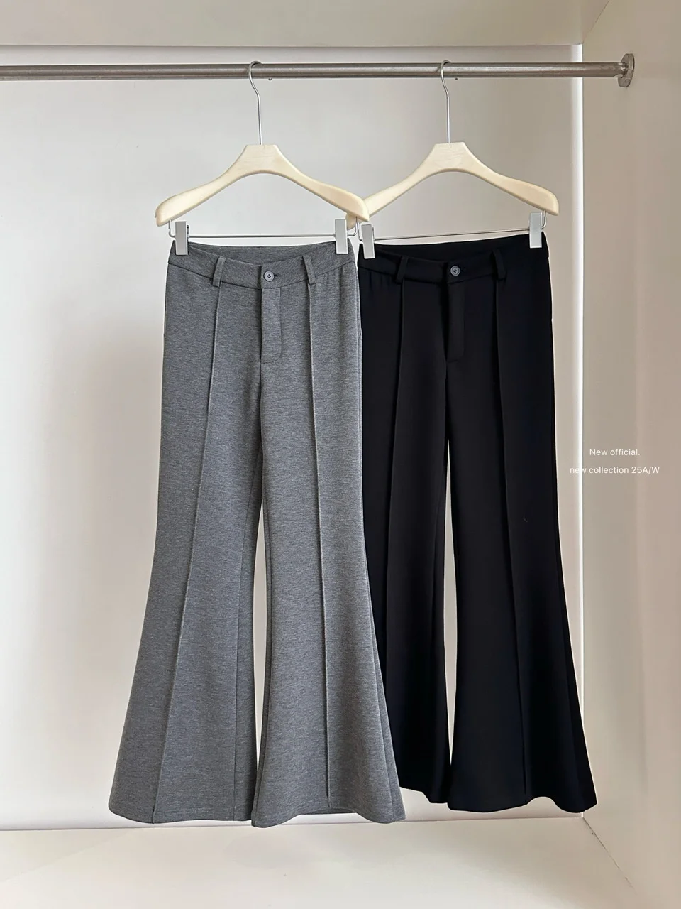 Pantalon évasé taille haute pour femmes, couleur unie, Streetwear, Slim, pleine longueur, printemps automne