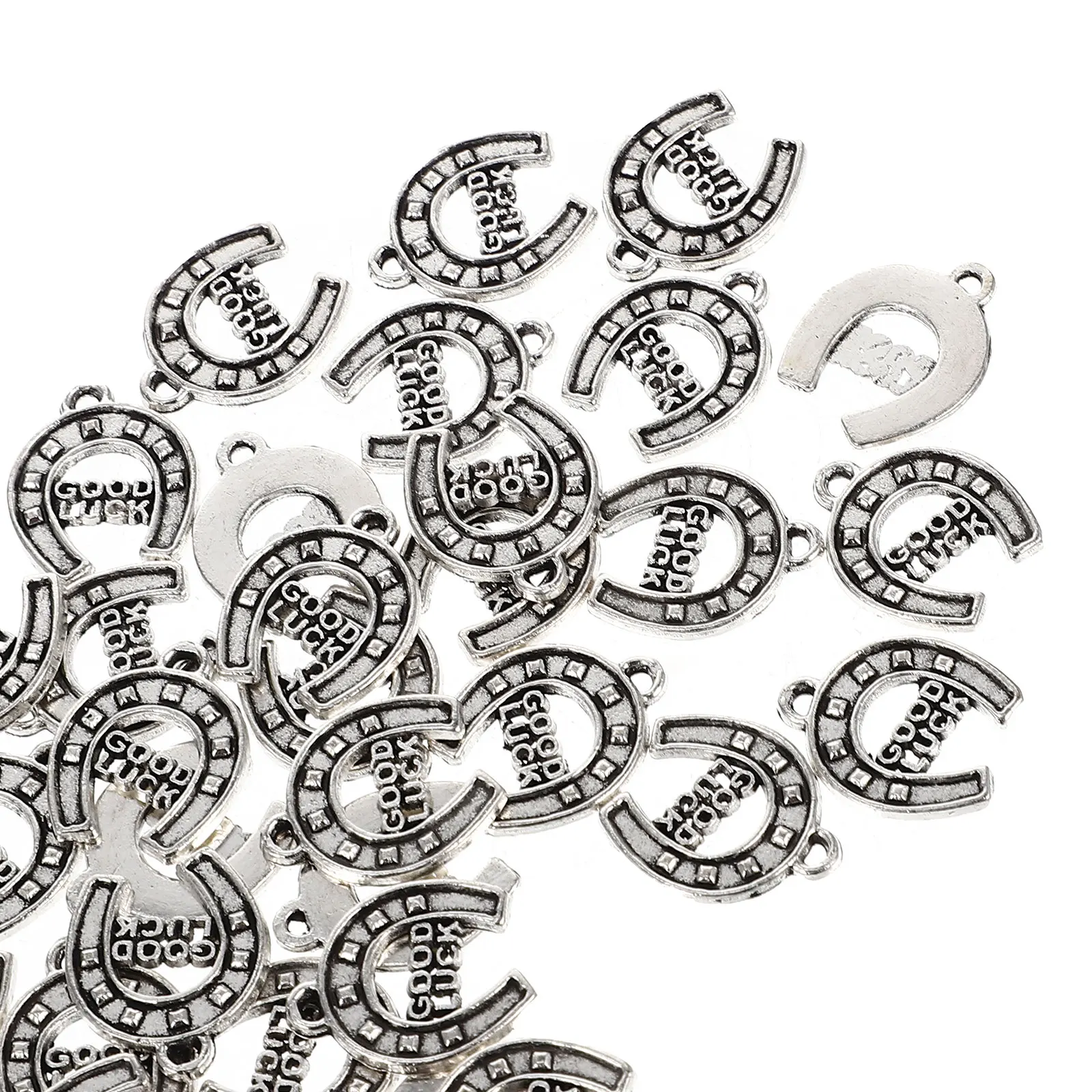 

50pcs Lucky Pendant Accessories Vintage Alloy Charms for Necklace DIY Craft Earring Bracelet Making Jewelry Projects