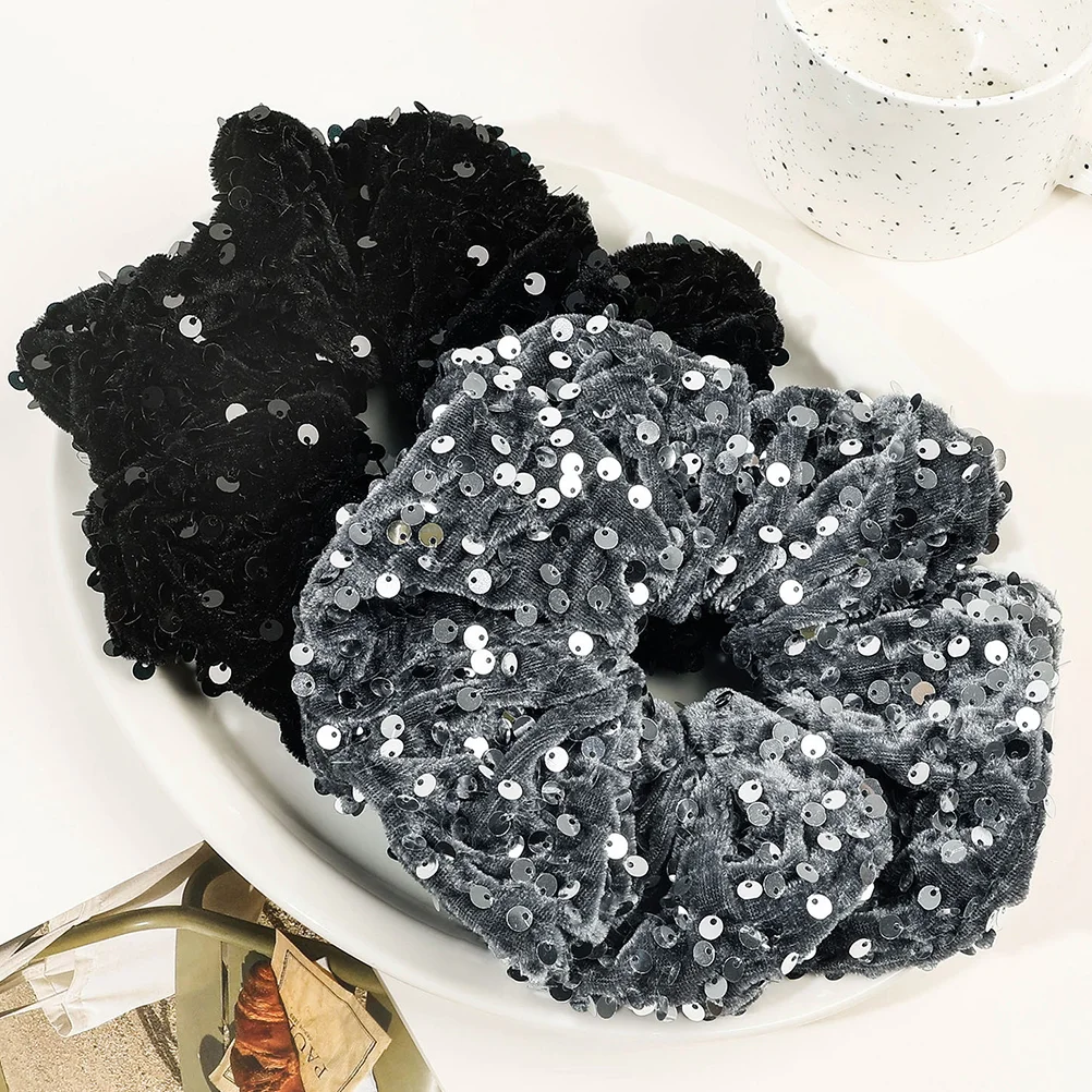 

Velvet Sequined Hair Tie Women Ties Scrunchies for Bulk Ponytail Holders