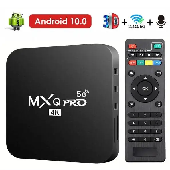 Fábrica mxq pro 5g caixa de tv inteligente 4k hd android 12.0 caixa de tv inteligente 2.4/5g duplo wifi 3d vídeo media player home theater set top box