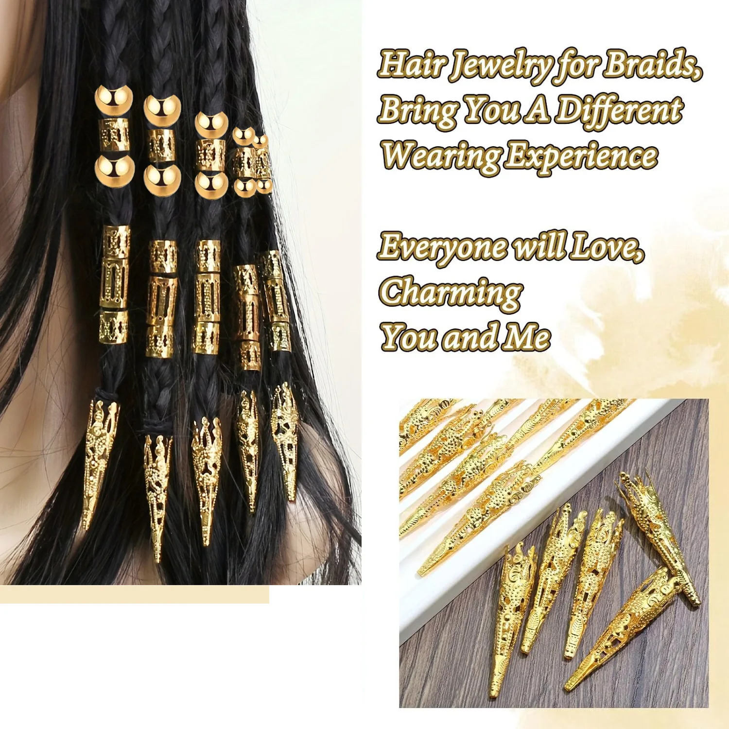 

Hollow Dreadlock Braid Rings for Amazon Shein Temu Hot Sale Hair Accessories Cross Border Gift