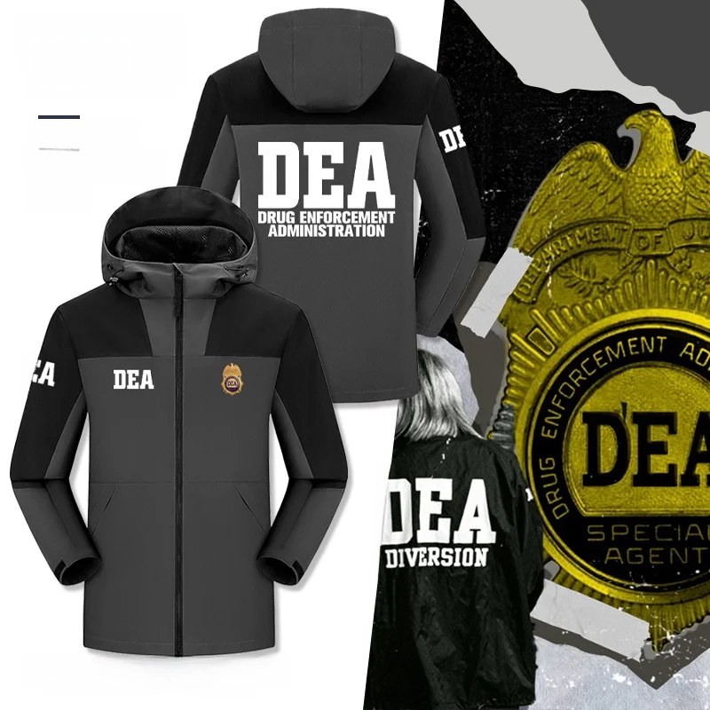 

DEA Federal Narcotics Bureau Осень Зима Jaet Молодежный агент Американская тактическая лоскутная ветровка с капюшоном Jaet