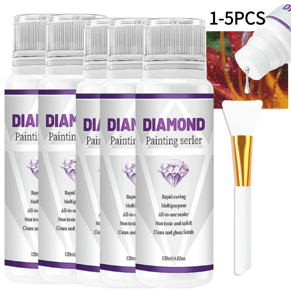 Diamond Painting Sealer Puzzle Glue 120ML Diamond Painting Glue 5D Diamond Art Sealer Permanent Hold Shine Effect DIY Conserver