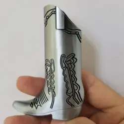 BIC J6 Lighter Holder Decorative Cover Zinc Alloy Western Cowboy Boot Case for Full Bic Maximum J6 Lighter