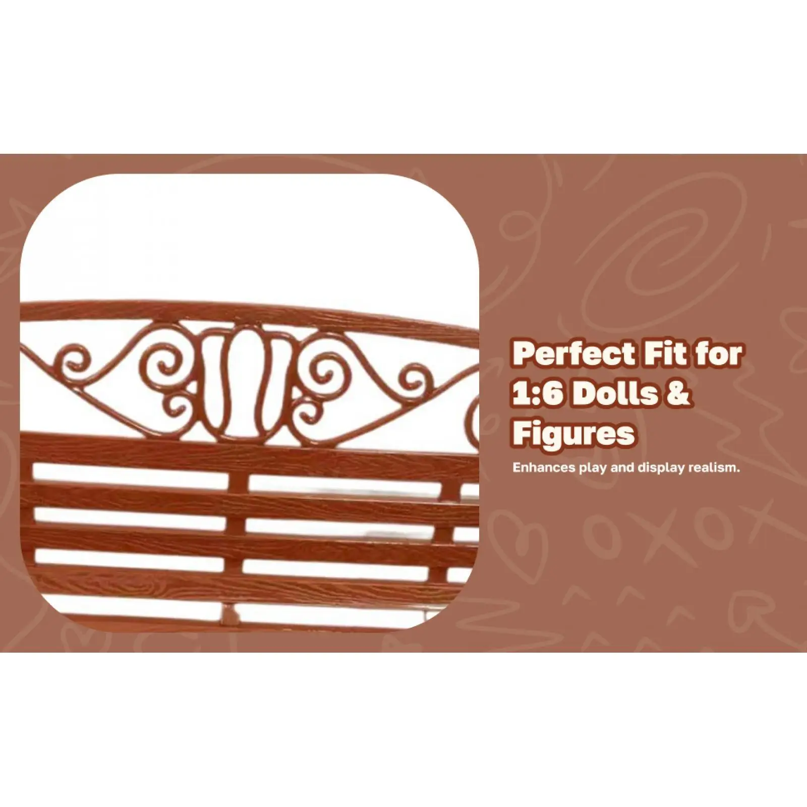 1:6 Dollhouse Garden Bench Miniature Patio Porch Chair Decorative DIY Accessories Dollhouse Furniture Chair for Furnishings