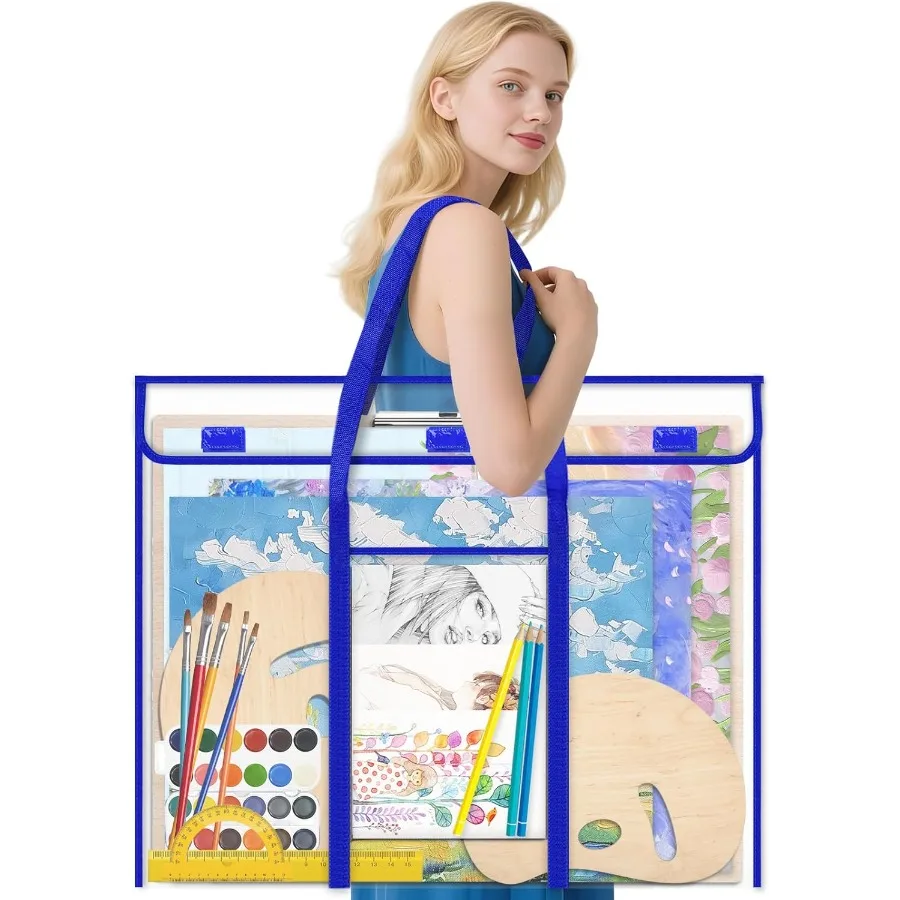 30 x 24 Inch Art Portfolio Case for Artists and Students: Waterproof Storage Bag with Interior Pocket and Reinforced Handle Ide