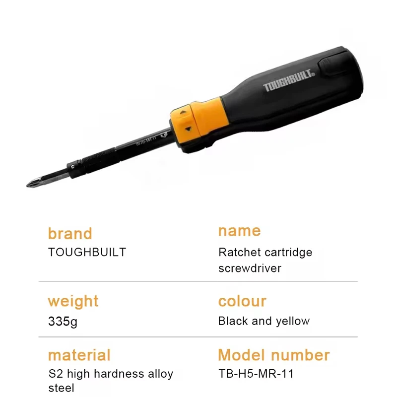 TOUGHBUILT TB-H5-MR-11 / TB-H5-MR-30 7/14-Bit Screw Ratchet Driver Hand Tools Made S2 Steel Sold Separately Hand Tools defective