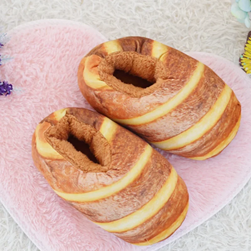 شبشب أرضيات مشمع للمنزل ، شبشب خبز لمحاكاة الأرضية للزوجين ، داخلي ، شتوي