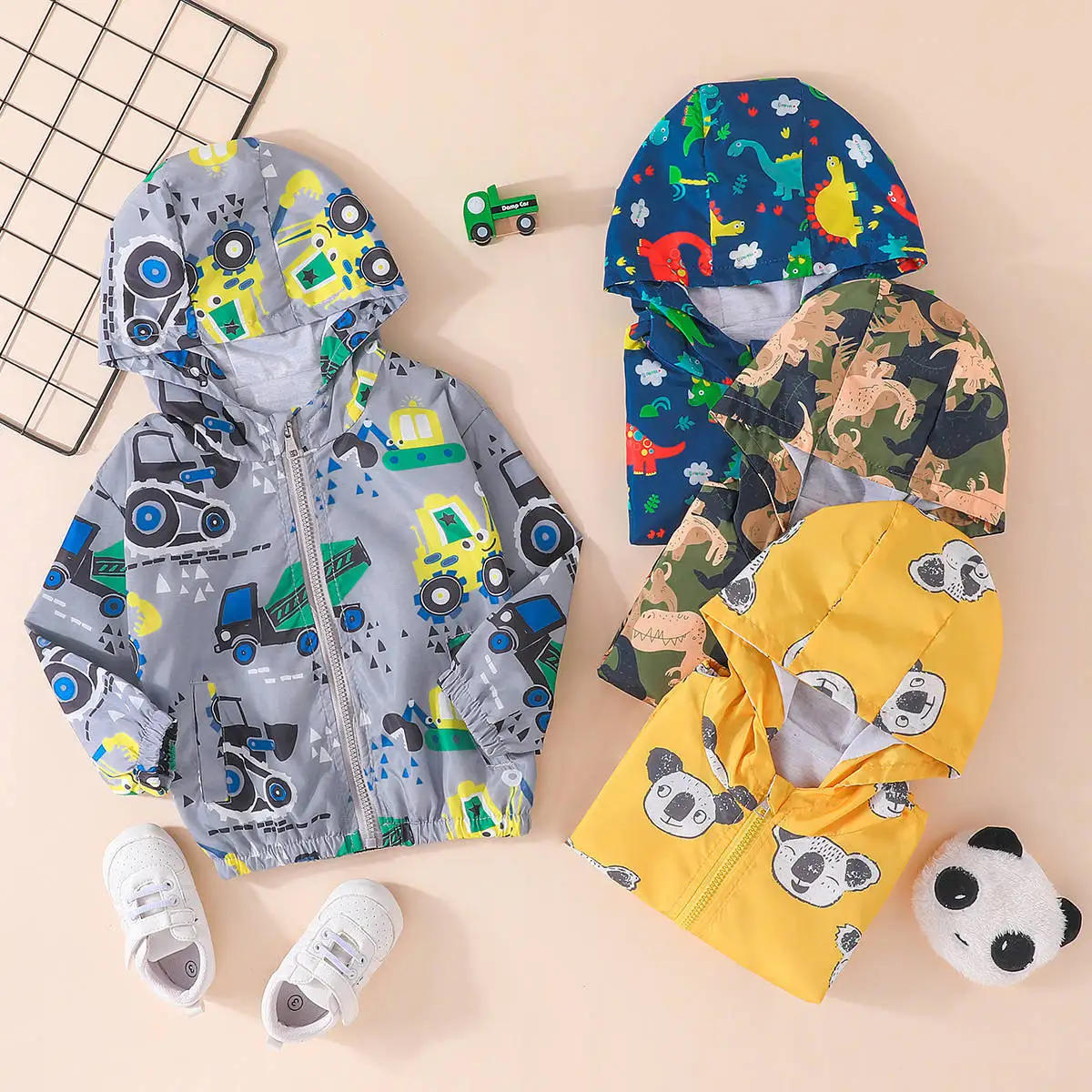 

2023 New Arrivals Spring Autumn Children Cotton Long Sleeve Hoodies Print Cartoon Car Blue Child Clothes Overcoat 2-6T