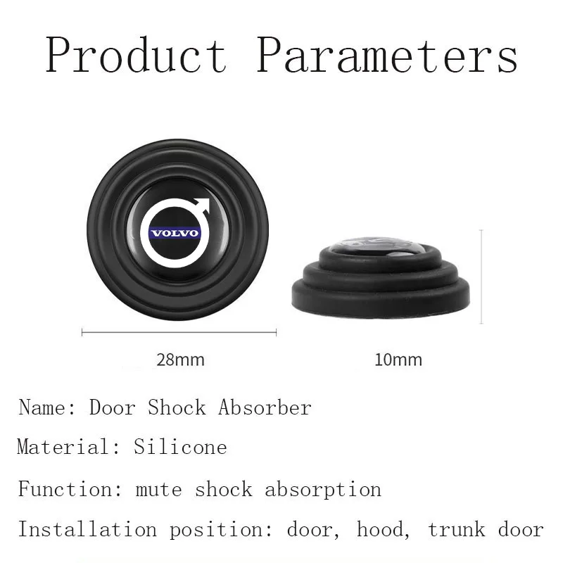 Car door anti-collision silicone pad shock absorber gasket is suitable for Volvo Xc60 Xc90 V40 V60 S60 V50 V90 S80 C40 XC40 V70