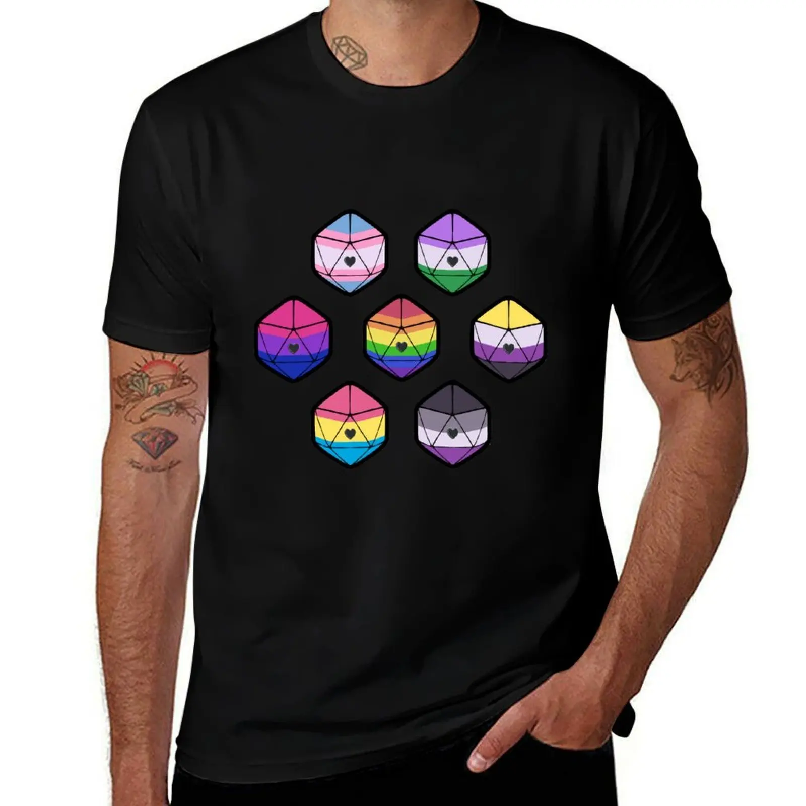 

Pride d20 set T-Shirt valentines boutique clothes cute tops cotton man t-shirts shirts graphic tee men