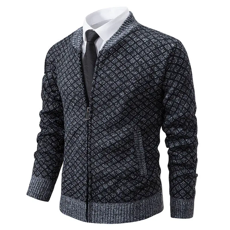 Men's Outdoor Casual Cardigan Sweatercoat Autumn Winter Thick Warm Wool Sweater Men New High Quality Slim Fit Knitted Jacket Top