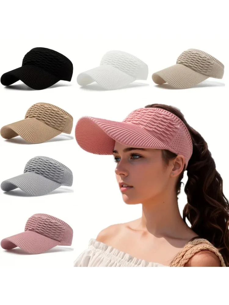 AliExpress NONE 1pc Women Anti-UV Sun Hats Breathable Adjustable Empty Top Visor Caps for Tennis Golf Running Travel Beach Sport Outdoor Hat