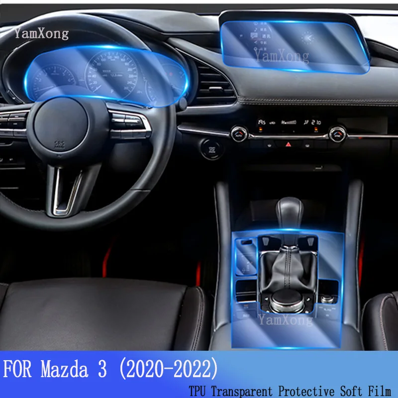 Per Mazda 3 2020-2022 Console centrale di navigazione schermo del pannello del cambio TPU pellicola protettiva per interni auto adesivo di