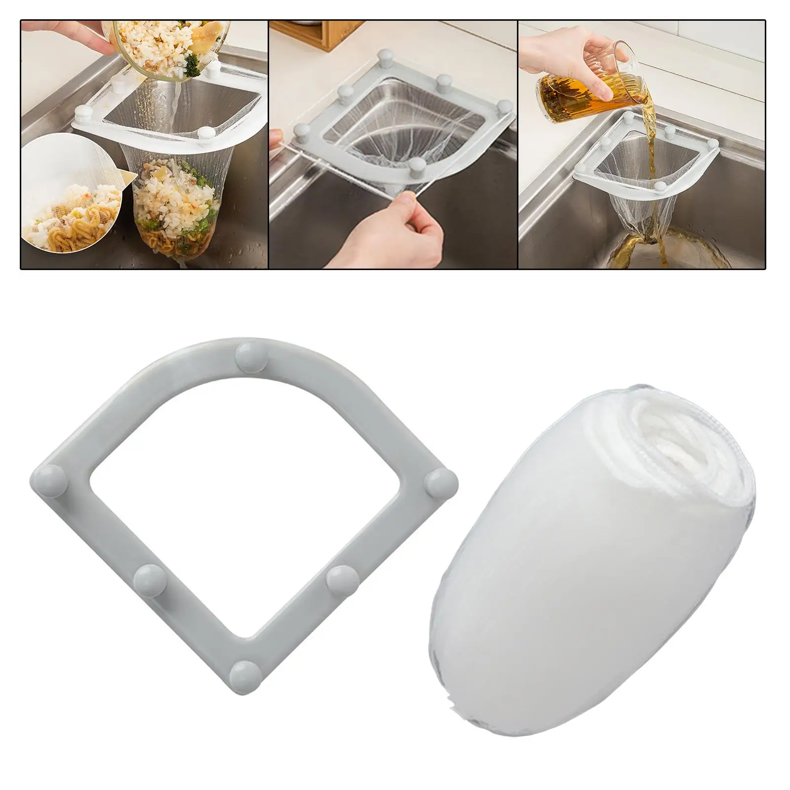 50 قطعة من شبكات الحوض المثلثة حقيبة شبكية لمرشح بقايا المطبخ