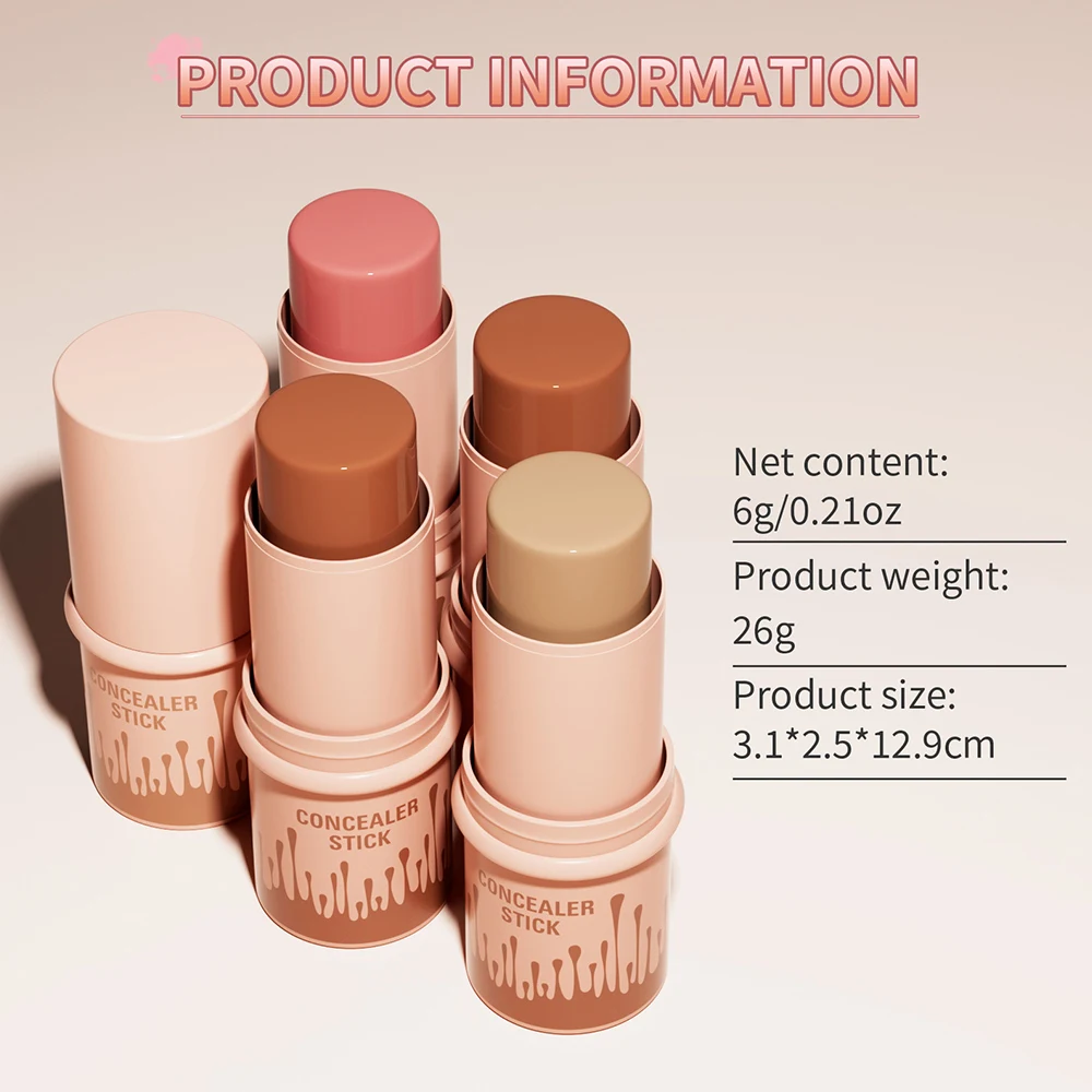 New Smooth Blush stick Face Pink Cream Cheek Blusher long-lasting waterproof brightening skin Blush used on Lip cheek Cosmetics