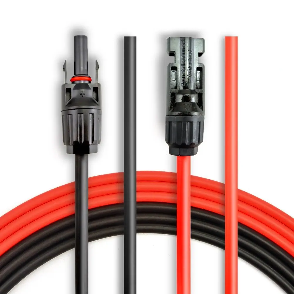 1 Set 10 Meters Black/Red Solar Cable Extension Cables 2.5mm2/14AWG with Solar PV DC Connector Used in photovoltaic Panel System