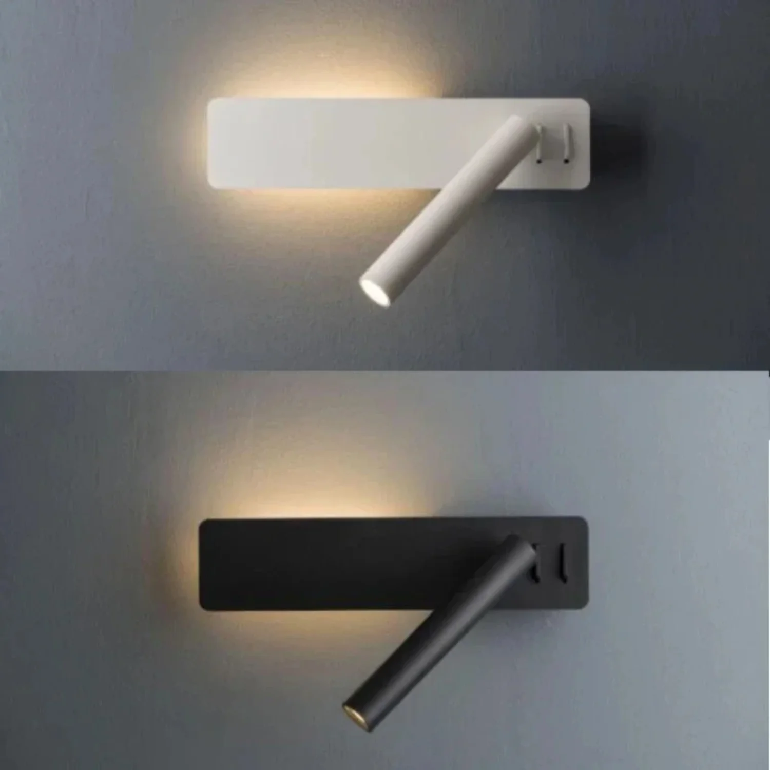 

LED Wall Lamp Reading Light Bedroom Hotel Headboard Night Book Rotation Bedside sconce with 3W Spot