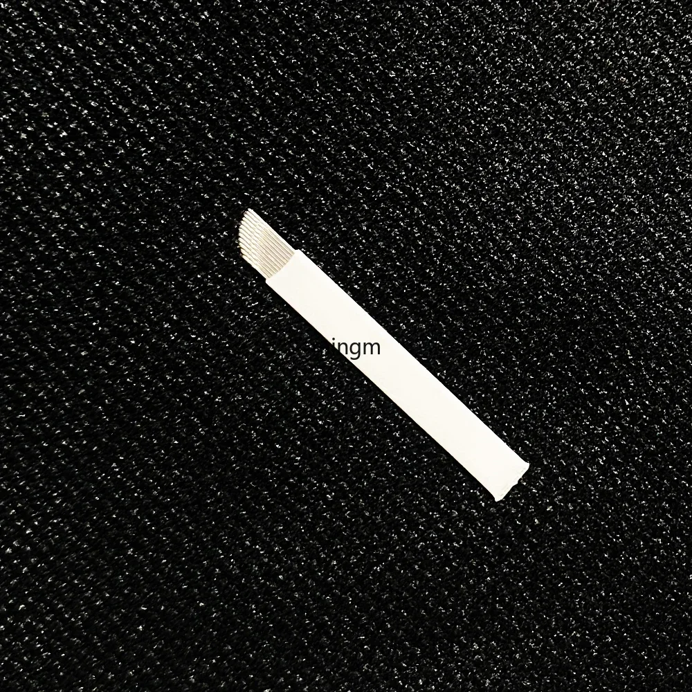 50pcs White 0.20/0.25mm Microblading Needles for Tattoo Lamina Tebori 7 9 11 12 14 Flex Blades U Shape Permanent Makeup Blade