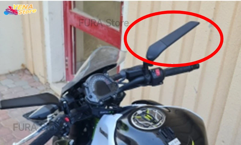 Espelho retrovisor para motocicleta é adequado para Kawasaki Yamaha Honda Suzuki Ducati É um kit de espelho retrovisor de asa pequena oculta