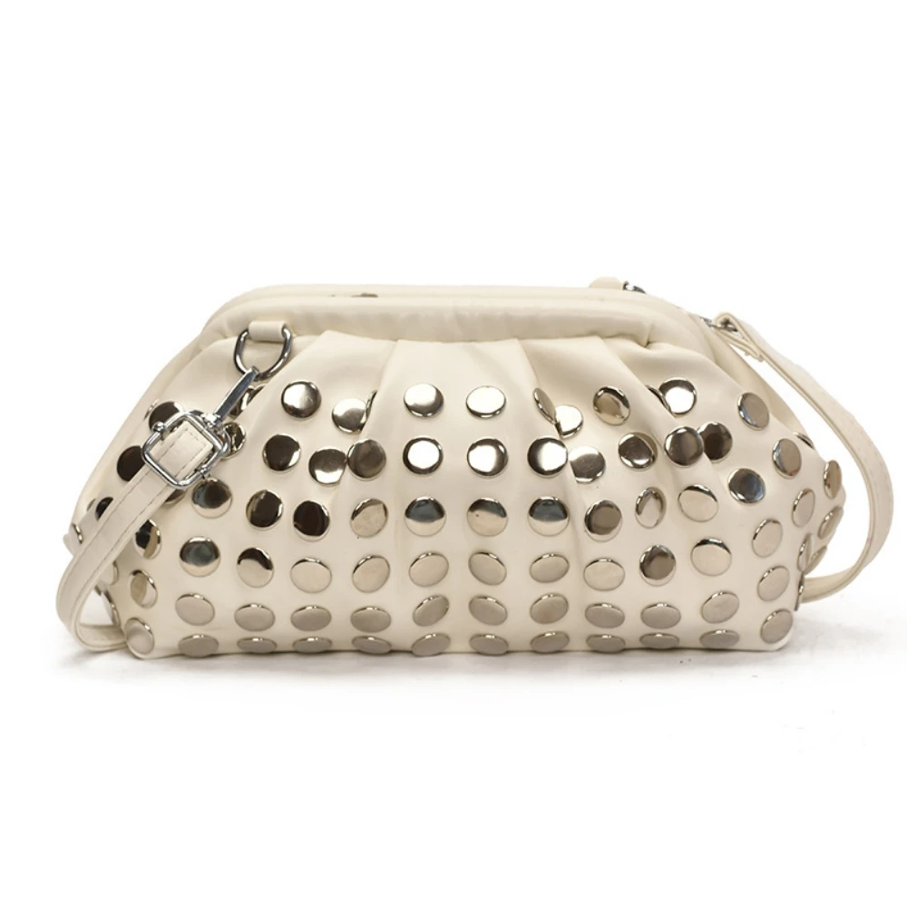 

New Shoulder Bag For Women Fashionable Rivet Shell Bag For Women Crossbody Bag Trendy Versatile Crossbody Bucket Bag PU