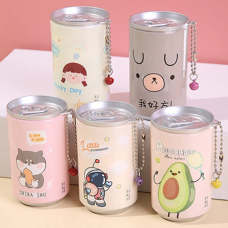 30 Sheets Portable Canned Wet Wipes Children Barreled Cans Cleaning Cloths Creative Cartoon Chain Cute Small Bell