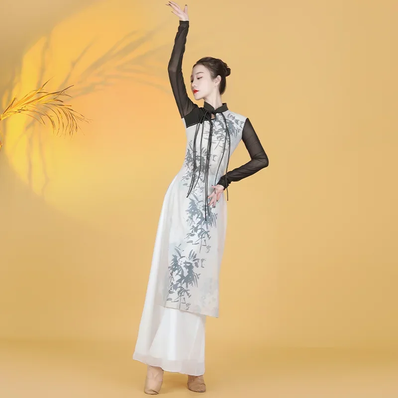 

Новый классический танцевальный Cheongsam, китайский танцевальный костюм, женский тренировочный костюм, танцевальный костюм для взрослых