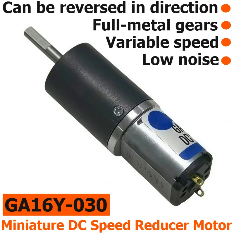 GA16Y-030 DC Speed Reducer Motor, 6V/12V Reversible Switching Small Motor