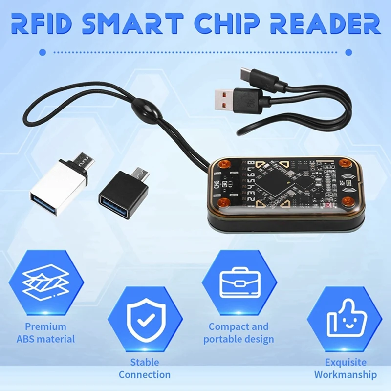 قارئ رقاقة ذكية بموجات الراديو + بطاقة UID وسلسلة المفاتيح محاكي البطاقة الذكية محاكي RFID قراءة الكاتب Em125khz IC 13.56Mhz شارة فك التشفير