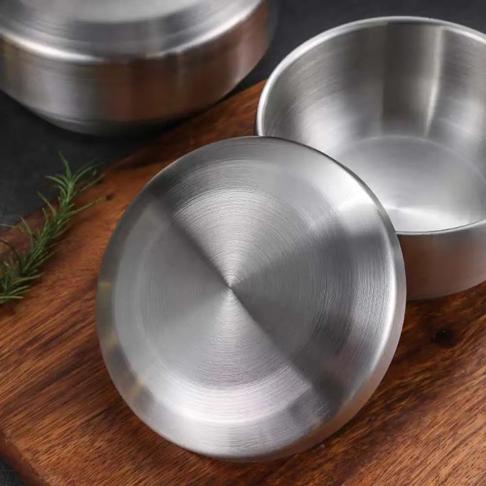 

Steamed Tableware Korean Cuisine 304 Stainless Steel With Lid Cereal Bowls Mixing Bowls Soup Bowl Double Rice Bowl