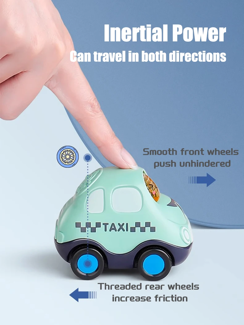 Kinderen Cartoon Press Gear Auto Speelgoed Inertie Pull-back Transparante Auto Baby Puzzel glijden Speelgoed kind Jongen Meisje 1-3 Jaar oud Cadeau