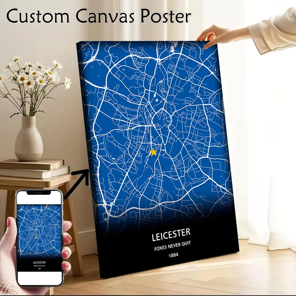 Póster impreso en lienzo del Leicester City, pinturas artísticas de pared personalizadas de alta calidad para adornos de habitación, decoración de baño, mural de lujo
