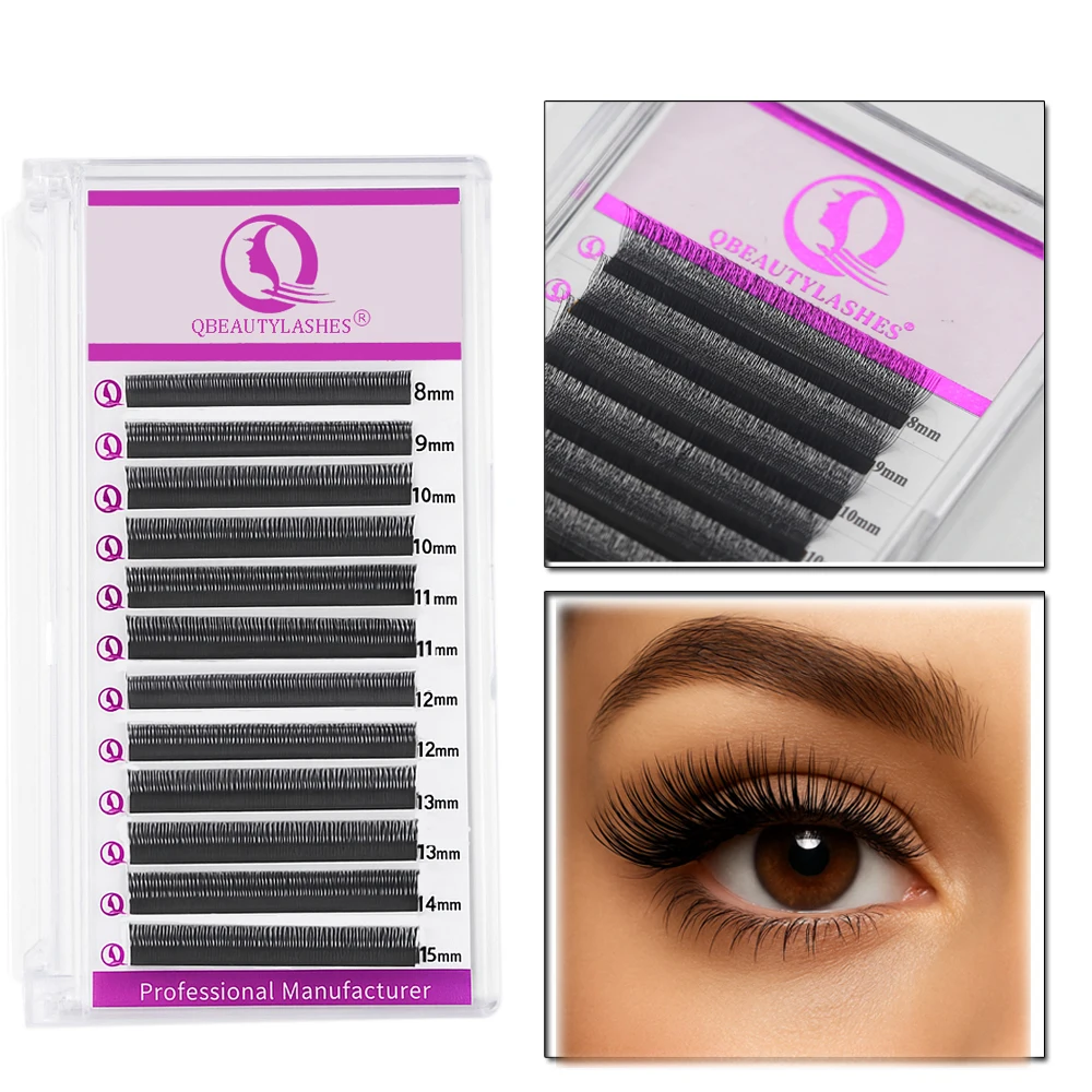 Qbeautylashes Cílios U 5D 6D W-förmige Wimpernverlängerungen, vorgefertigter Fächer, YY Soft Single Lash Extension Großhandel, Make-up-Tools