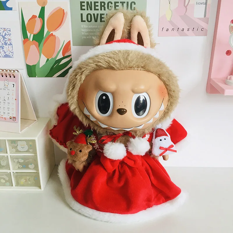 Urocze pluszowe ubranka dla lalek winylowych 38cm Labubu, spódniczka Lolita, strój dla lalki, świąteczne akcesoria, wymienne kostiumy dla lalek, akcesoria dla lalek.