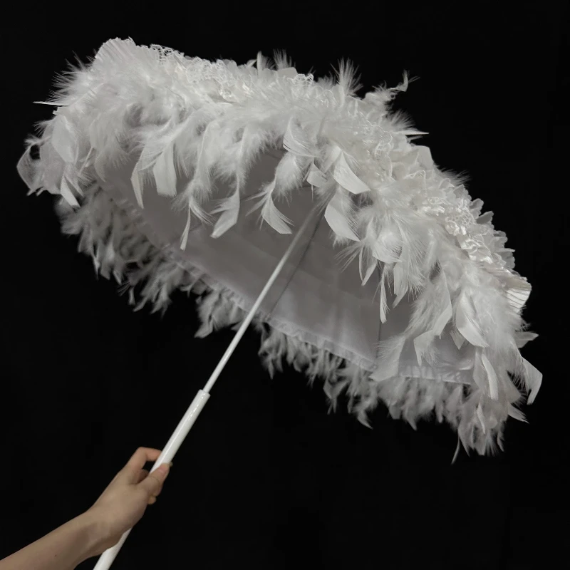 

Gorgeous handmade feather lo umbrella Lolita umbrella photo prop umbrella