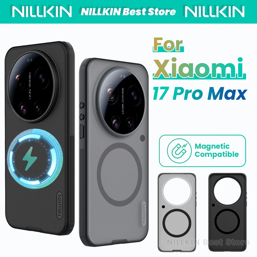

Чехол Nillkin для Xiaomi 17 Pro Max, TPU+PC, с защитой от ударов по четырем углам, суперматовый, магнитный, жесткий корпус