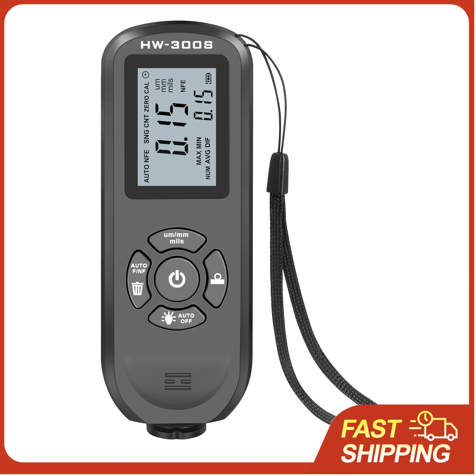 Car Paint Tester Coating Thickness Gauge with Digital LCD Backlight Display Coating Depth Detector Measuring Paint Depth